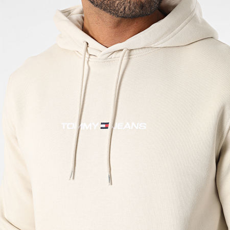 Tommy Jeans - Sudadera con capucha Regular Linear 8130 Beige
