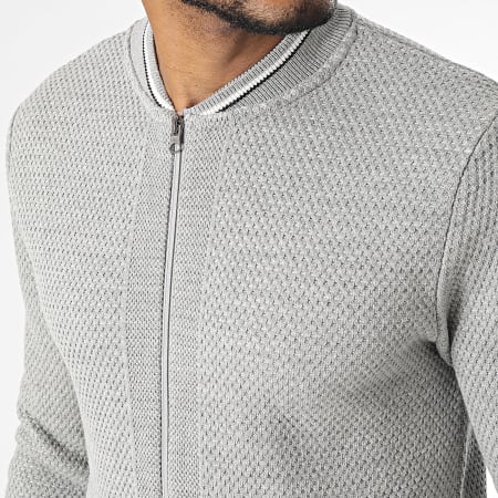 Paname Brothers - Gilet Zippé Gris Chiné