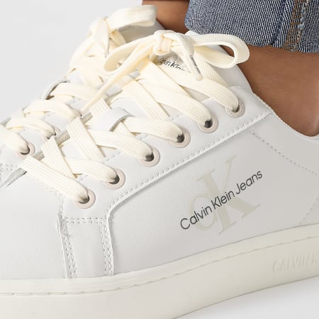 Calvin Klein - Classic Cupsole Laceup Leather Donna Sneakers 1269 Bright White Creamy White