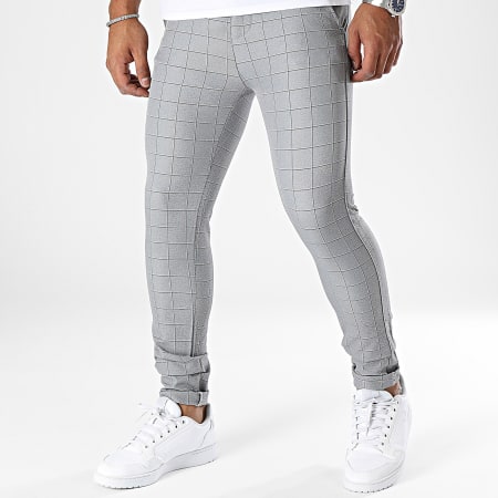Pantalon a store cuadros gris
