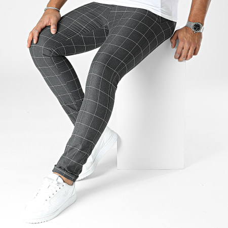 Classic Series - Pantaloni a quadri grigio antracite