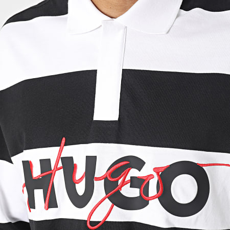 HUGO - Polo Manches Longues Dilvret 50494348 Blanc Noir