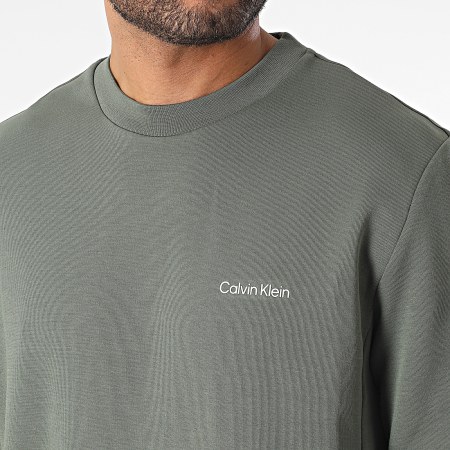 Calvin Klein - Felpa girocollo Repreve Micro Logo 9926 Verde Khaki
