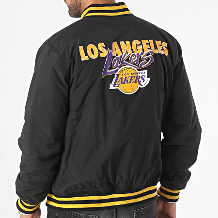 New Era - Los Angeles Lakers Team Script Chaqueta Bomber 60416334 Negro Amarillo
