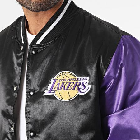 New Era - Veste Bomber Los Angeles Lakers Satin 60416379 Noir Violet