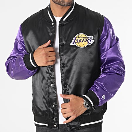 New Era - Veste Bomber Los Angeles Lakers Satin 60416379 Noir Violet