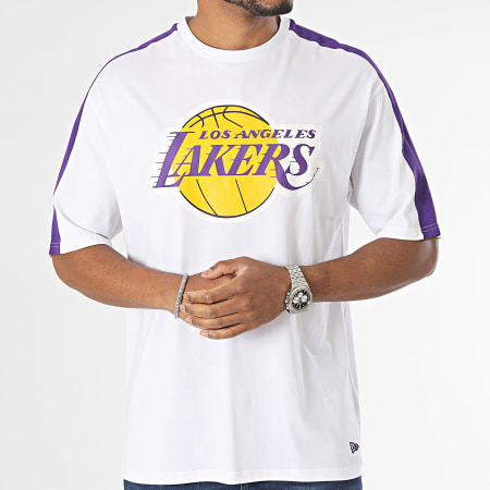 New Era - NBA Camiseta Colour Block Los Angeles Lakers 60416360 Blanca