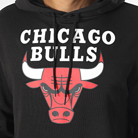 New Era - Felpa con cappuccio a righe Colour Block Chicago Bulls NBA 60416368 Nero