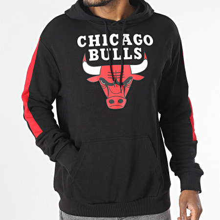 New Era - Felpa con cappuccio a righe Colour Block Chicago Bulls NBA 60416368 Nero