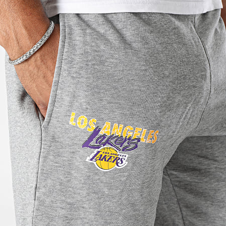 New Era - Los Angeles Lakers Team Script Pantalones de chándal 60416377 Gris jaspeado