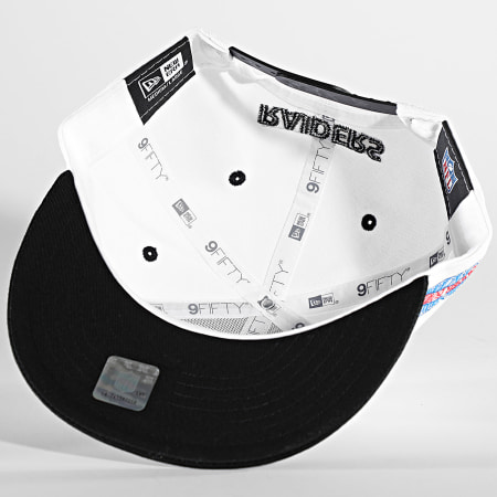 New Era - Casquette Snapback 9Fifty White Crown Patch Raiders Blanc Noir