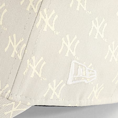 New Era - Gorra con monograma 9Forty beige de los New York Yankees