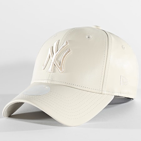 New Era - Gorra de mujer 9Forty PU New York Yankees Beige