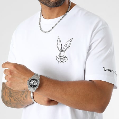 Looney Tunes - Tee Shirt Oversize Large Angry Bugs Bunny Blanc Noir