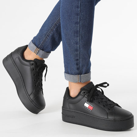 Tommy Jeans - Sneakers donna Flatform Essential 2426 Triple Black