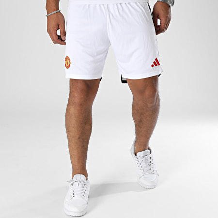 Adidas Performance - Manchester United HR3678 Pantalón corto de chándal con banda blanca