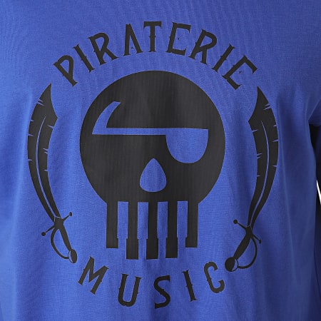 Piraterie Music - Tee Shirt Oversize Large Logo Bleu Roi