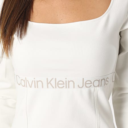 Calvin Klein - Vestido de mujer de manga larga 1989 Beige