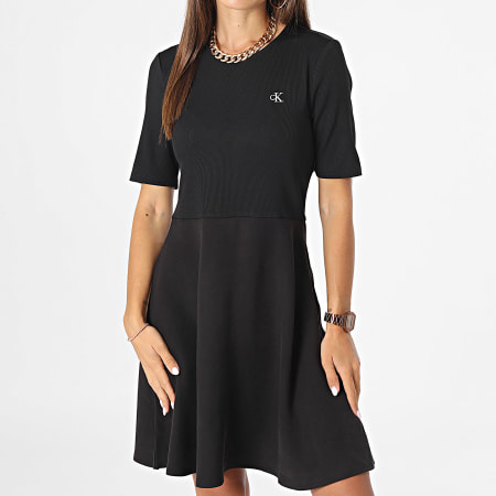 Calvin Klein Robe Femme Logo 1908 Noir LaBoutiqueOfficielle