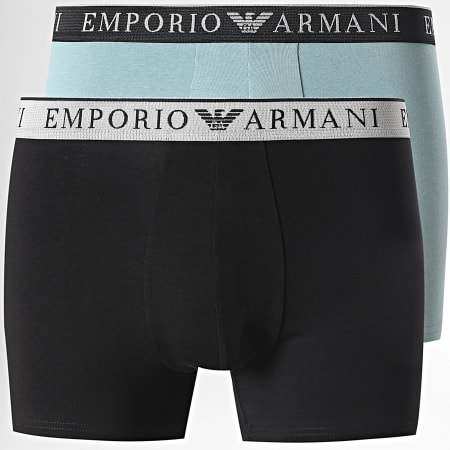 Emporio Armani - Lot De 2 Boxers 111769 Noir Bleu Clair