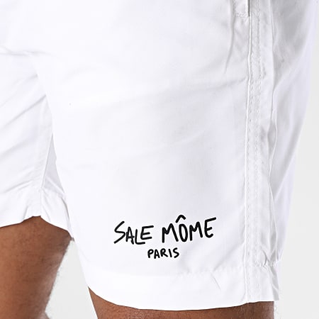 Sale Môme Paris - Short De Bain Script Blanc