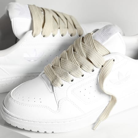 Adidas Originals - Zapatillas NY 90 Cloud White Core Black x Superlaced grandes cordones beige