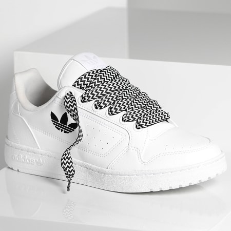 Adidas Originals - Baskets NY 90 Footwear White Core Black x Superlaced Gros Lacet Noir Blanc