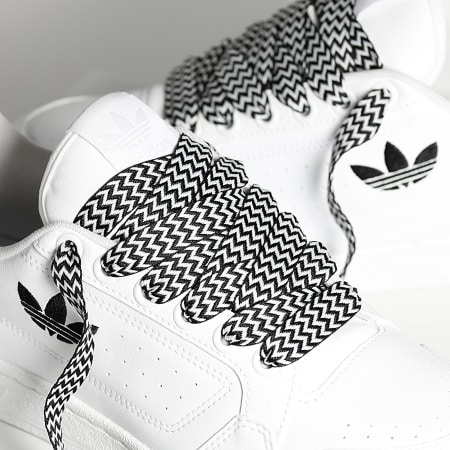 Adidas Originals - Baskets NY 90 Footwear White Core Black x Superlaced Gros Lacet Noir Blanc