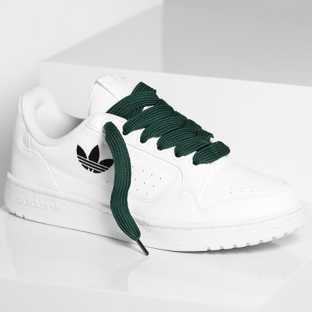 Adidas Originals - Baskets NY 90 Footwear White Core Black x Superlaced Gros Lacet Vert