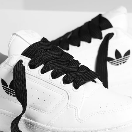 Adidas Originals - Zapatillas NY 90 White Core Black x Superlaced grandes cordones negros