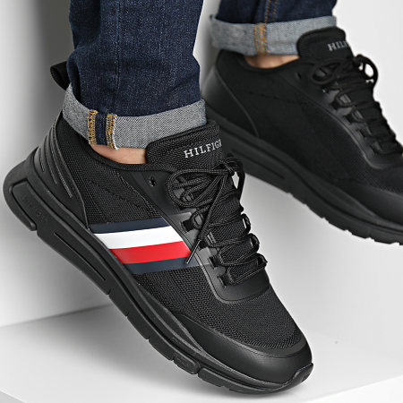 Tommy Hilfiger - Sneakers Modern Runner Stripes Knit 4835 Triple Black