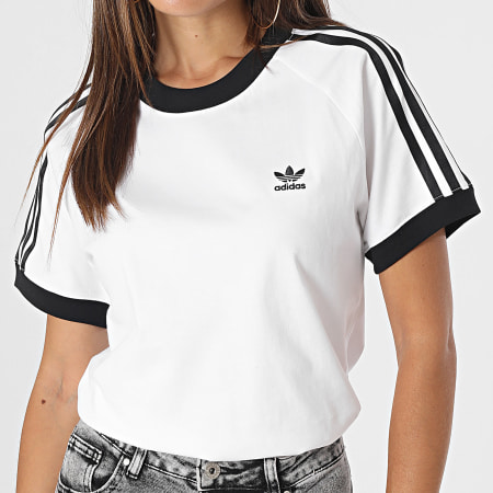 Adidas Originals - Camiseta 3 Rayas Mujer IL3869 Blanca