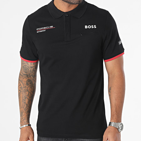 BOSS - Polo Manches Courtes Porsche 701224877 Noir