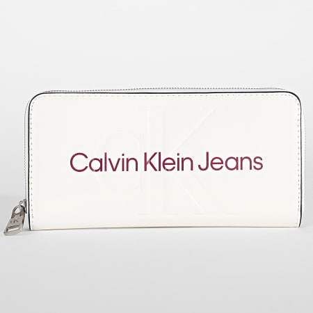 Calvin Klein - Portefeuille Femme Sculpted Zip Around 7634 Blanc