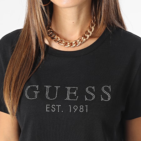 Marca Guess Camiseta Guess Negra Y Dorada Playera Guess Negra