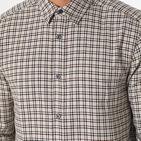 Only And Sons - Tevin Camisa de cuadros de manga larga 22023025 Beige