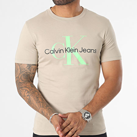 T-shirt Calvin Klein Jeans Seasonal Monologo Tee Bege de Homem, J30J320806PF2