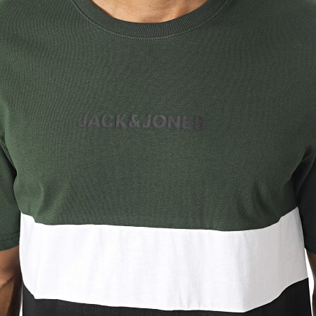 Jack And Jones - Tee Shirt Reid Blocking Vert Kaki Noir