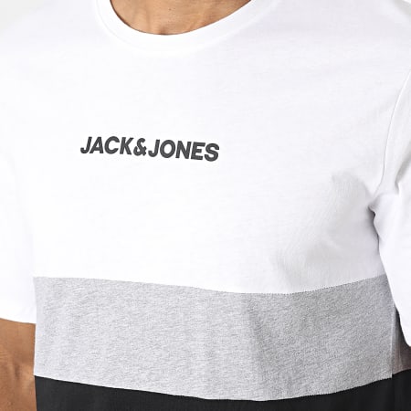 Jack And Jones - Tee Shirt Reid Blocking Blanc Noir