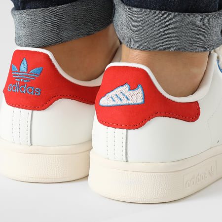 Adidas Originals - Stan Smith Zapatillas Mujer ID4542 Nube Blanco Rojo Azul Brillante