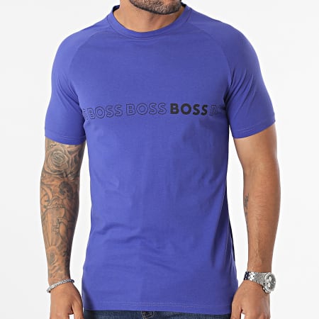 BOSS - Tee Shirt Slim RN 50491696 Bleu Roi