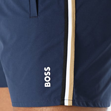 BOSS - Short De Bain A Bandes 50491594 Bleu Marine