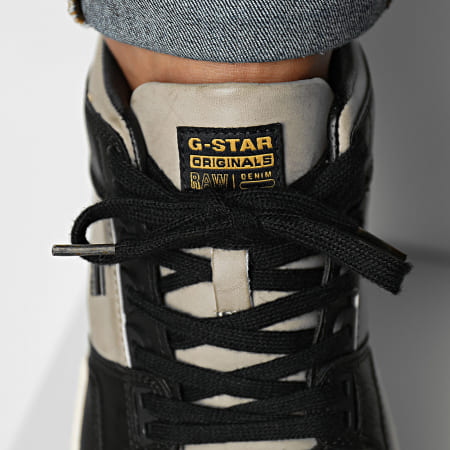 G-Star - Baskets Attacc Black Leather 2342-040530 Black White