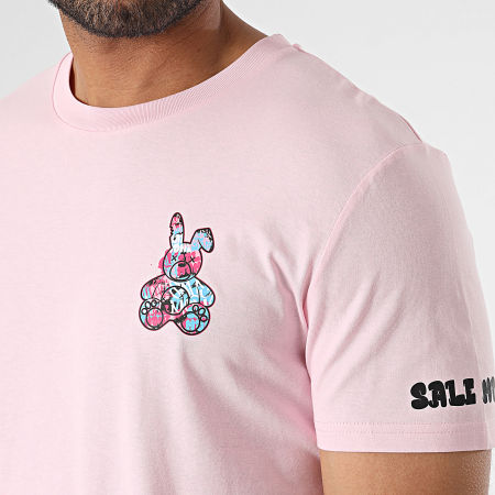 Sale Môme Paris - Maglietta coniglio rosa Graffiti Manica