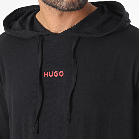 HUGO - Linked Thin and Light Sudadera con capucha 50505110 Negro