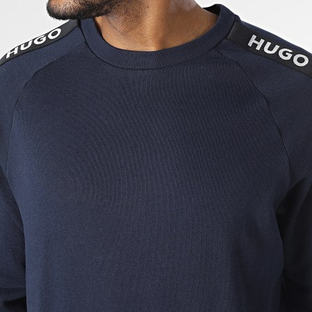 HUGO - Sudadera deportiva con logo de cuello redondo 50504273 Azul marino
