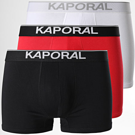 Kaporal - Set di 3 boxer Quad neri bianchi rossi