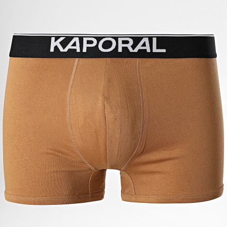 Kaporal - Lot De 3 Boxers Quad Noir Camel Orange