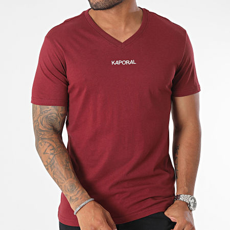 Kaporal - Seterm T-shirt con scollo a V Bordeaux