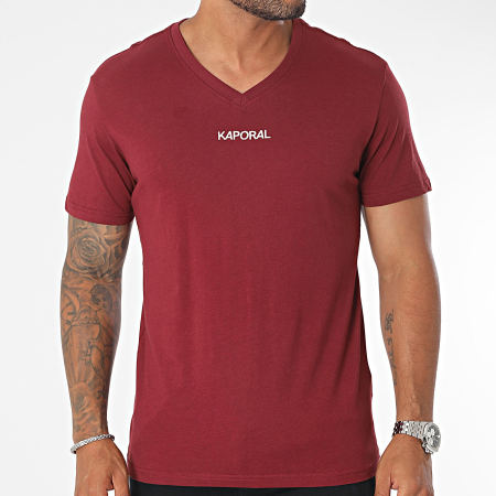 Kaporal - Seterm T-shirt con scollo a V Bordeaux